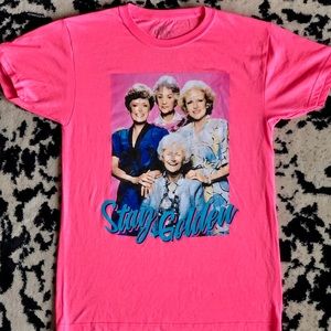 Hot pink Golden Girls “Stay Golden” t-shirt